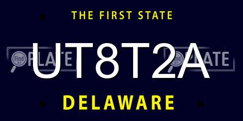 UT8T2A Delaware License Plate