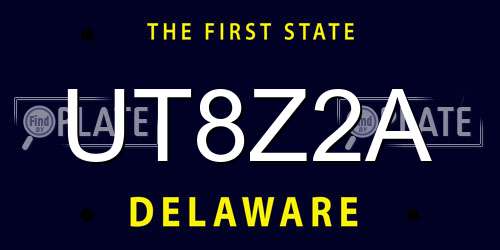 UT8Z2A Delaware License Plate