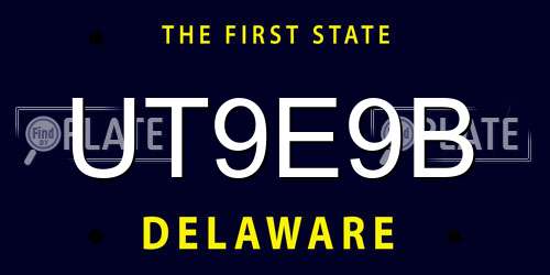 UT9E9B Delaware License Plate