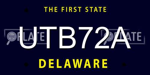 UTB72A Delaware License Plate