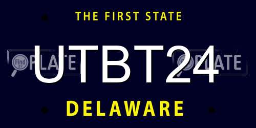 UTBT24 Delaware License Plate