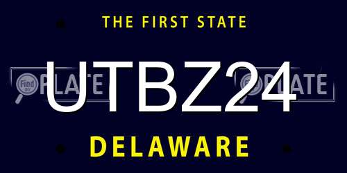 UTBZ24 Delaware License Plate