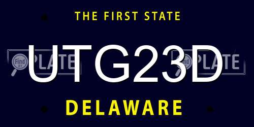 UTG23D Delaware License Plate