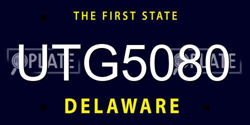 UTG5080 Delaware License Plate
