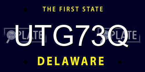 UTG73Q Delaware License Plate
