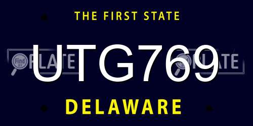 UTG769 Delaware License Plate