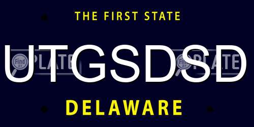 UTGSDSD Delaware License Plate