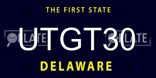 UTGT30 Delaware License Plate