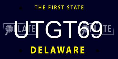 UTGT69 Delaware License Plate