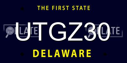 UTGZ30 Delaware License Plate