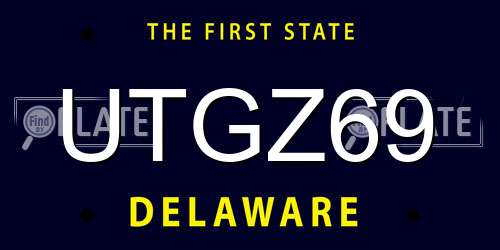 UTGZ69 Delaware License Plate