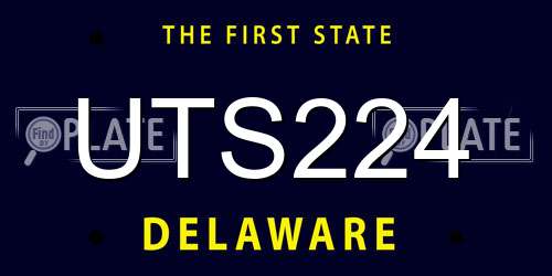 UTS224 Delaware License Plate