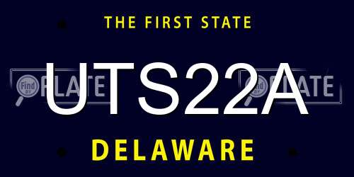 UTS22A Delaware License Plate