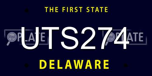 UTS274 Delaware License Plate