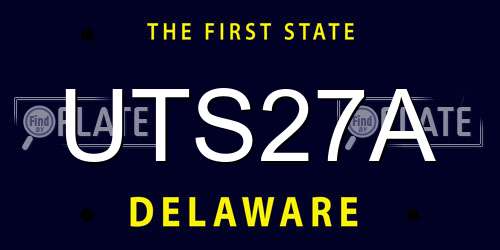 UTS27A Delaware License Plate