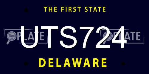 UTS724 Delaware License Plate