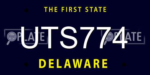 UTS774 Delaware License Plate