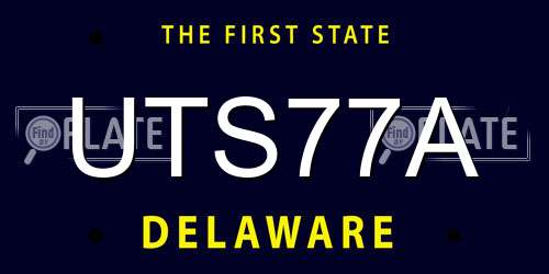 UTS77A Delaware License Plate
