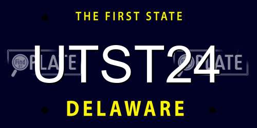 UTST24 Delaware License Plate
