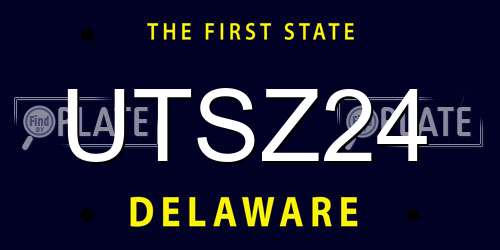 UTSZ24 Delaware License Plate