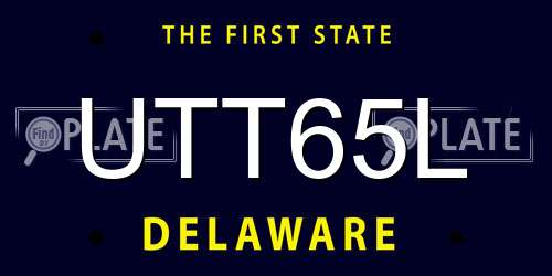 UTT65L Delaware License Plate