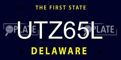 UTZ65L Delaware License Plate