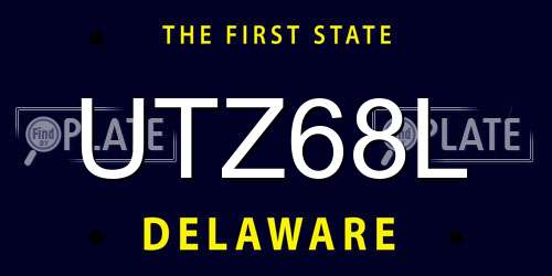 UTZ68L Delaware License Plate