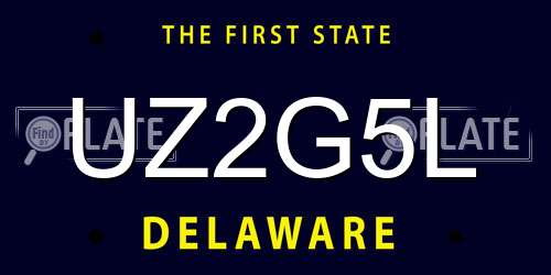 UZ2G5L Delaware License Plate