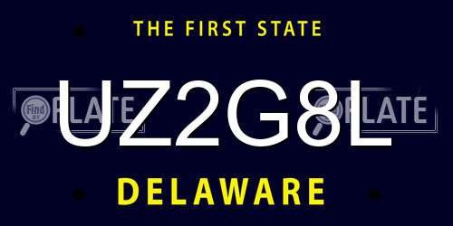 UZ2G8L Delaware License Plate
