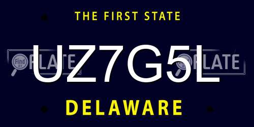 UZ7G5L Delaware License Plate