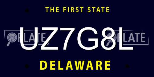 UZ7G8L Delaware License Plate
