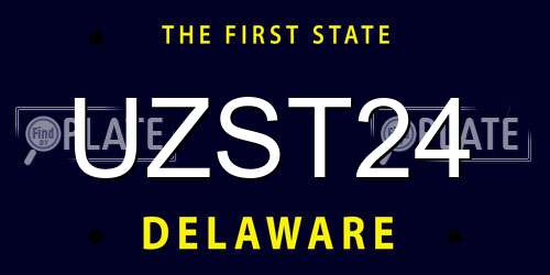 UZST24 Delaware License Plate