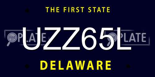 UZZ65L Delaware License Plate