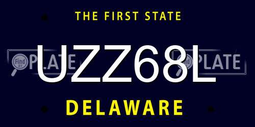 UZZ68L Delaware License Plate
