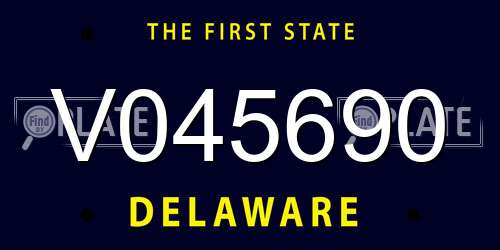 V045690 Delaware License Plate