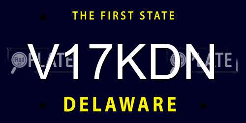 V17KDN Delaware License Plate