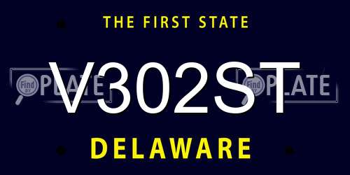 V302ST Delaware License Plate