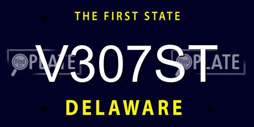 V307ST Delaware License Plate