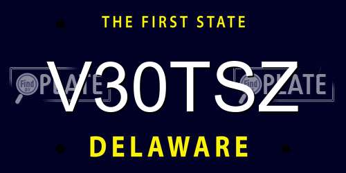 V30TSZ Delaware License Plate