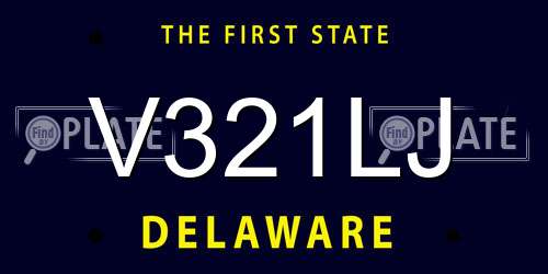 V321LJ Delaware License Plate
