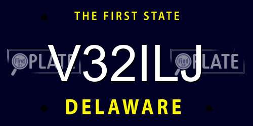 V32ILJ Delaware License Plate