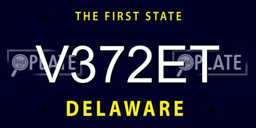 V372ET Delaware License Plate