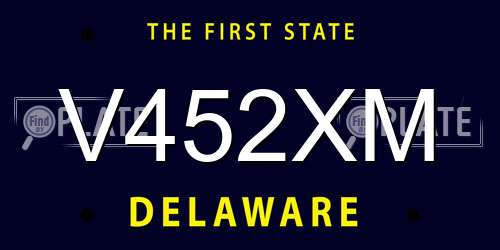 V452XM Delaware License Plate