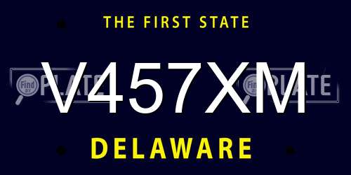 V457XM Delaware License Plate