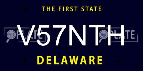 V57NTH Delaware License Plate