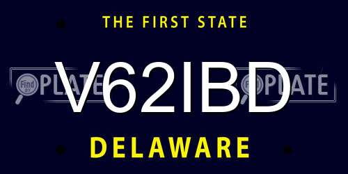 V62IBD Delaware License Plate