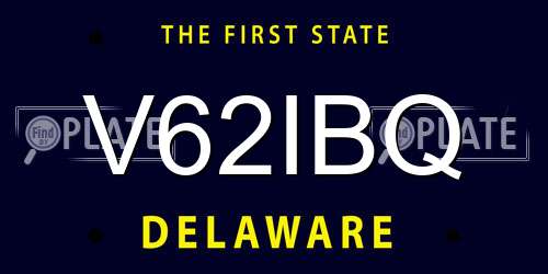 V62IBQ Delaware License Plate