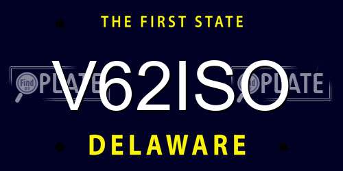 V62ISO Delaware License Plate