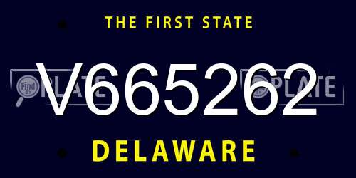 V665262 Delaware License Plate