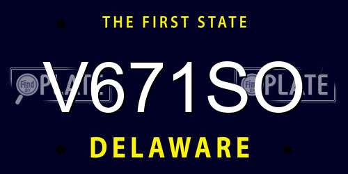 V671SO Delaware License Plate